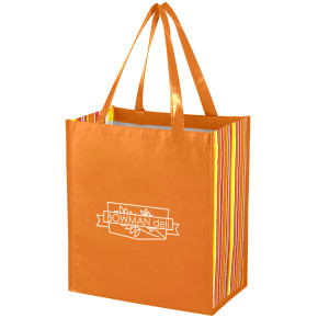 Shiny Laminated Non-Woven Tropic Shopper Totes