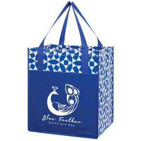 GEOMETRIC NON-WOVEN SHOPPING TOTES