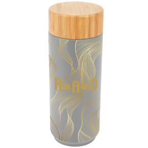 16 Oz. Full Color Stainless Steel Lexington Bottle With Bamboo L