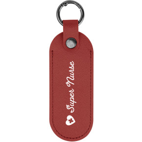 Bates Leatherette Key Tag With Carabiner