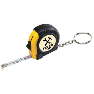 Rubber Tape Measure Key Tags With Laminated Label