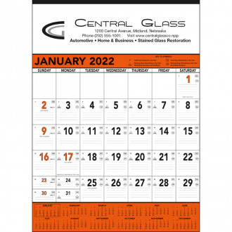 Orange & Black Contractor's Memo Calendars