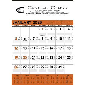 Orange & Black Contractor's Memo Calendars