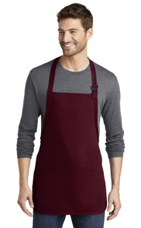 Port Authority Medium Length Apron with Pouches Pockets