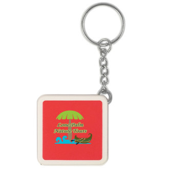 Square Tape Measure Key Tags - Full Color Imprint