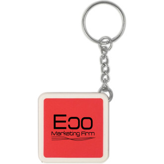 Square Tape Measure Key Tags - Full Color Imprint