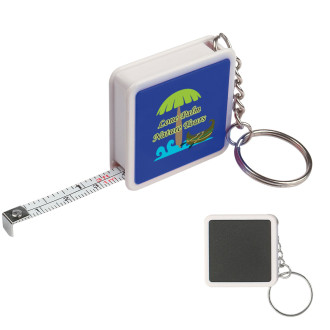Square Tape Measure Key Tags - Full Color Imprint