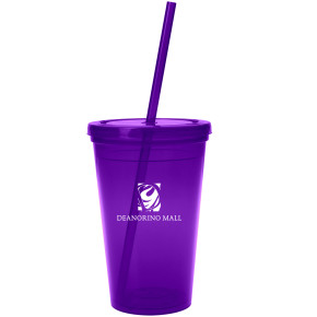 Custom Tumbler w/ Straw -16 oz Budget Double-Wall