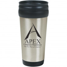 16 Oz. Stainless Steel Tumblers With Slide Action Lid And Plasti