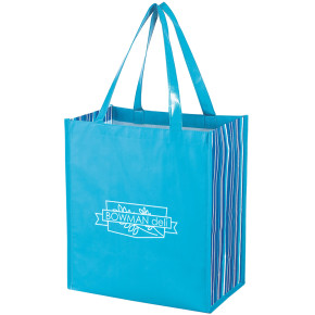 Shiny Laminated Non-Woven Tropic Shopper Totes