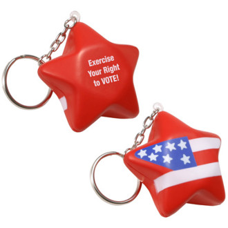Patriotic Star Key Chains Stress Relievers