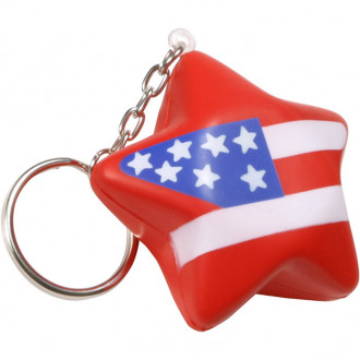 Patriotic Star Key Chains Stress Relievers