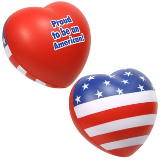 Patriotic Valentine Heart Stress Relievers