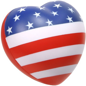 Patriotic Valentine Heart Stress Relievers