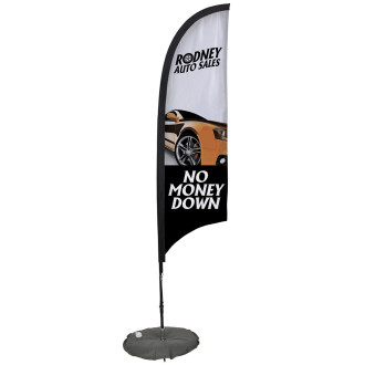 7' Razor Sail Sign Kit Single-Sided w/Scissor Base