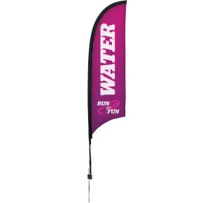 7' Razor Sail Sign Kit Single-Sided w/Spike Base