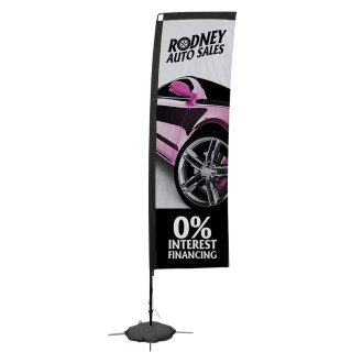 10' Rectangle Sail Sign Kit Single-Sided w/Scissor Base