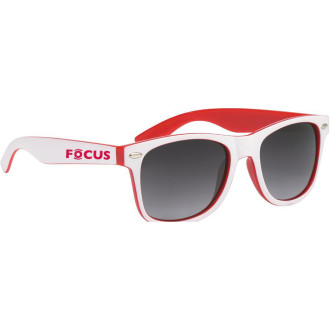 Two-Tone Malibu Sunglasses with White Frame