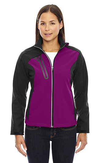 Terrain Women's Color-Block Soft Shell with Embossed Print