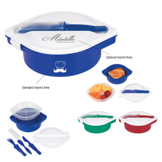 Multi-Compartment Food Containers With Utensils