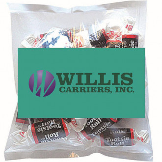 Business Card Magnet w/ Small Bags of Tootsie Rolls