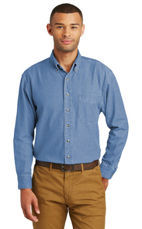 Port & Company Long Sleeve Value Denim Shirts