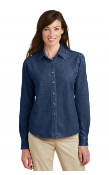 Port & Company Women's Long Sleeve Value Denim Shirts