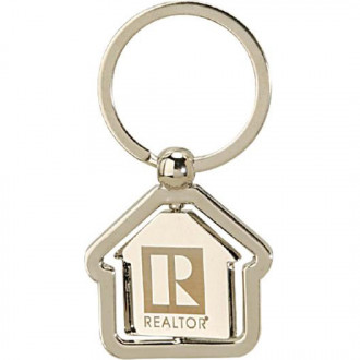 House Shaped Center Spinning Key Ring