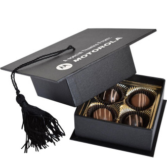 Graduation Cap Box with 4 Truffles