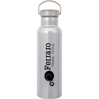 21 Oz. Shiny Liberty Stainless Steel Bottles With Bamboo Lid