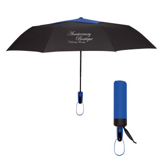 44-Inch Arc Top Vented Telescopic Folding Umbrella