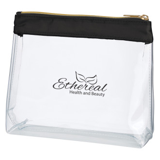Sadie Satin Clear Cosmetic Bags