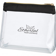 Sadie Satin Clear Cosmetic Bags