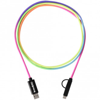 3-In-1 5 Ft. Rainbow Braided Charging Cables