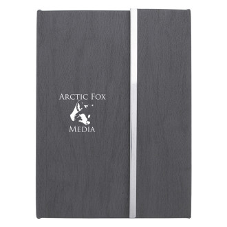 Woodgrain Padfolios With Sticky Notes And Flags