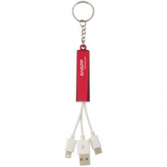 3-In-1 Lights Up Charging Cables On Key Rings
