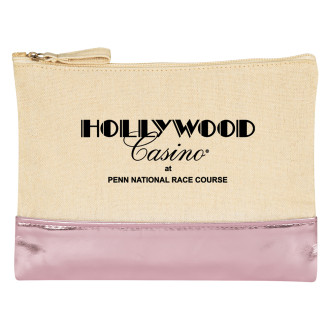12 Oz. Cotton Cosmetic Bags With Metallic Accent