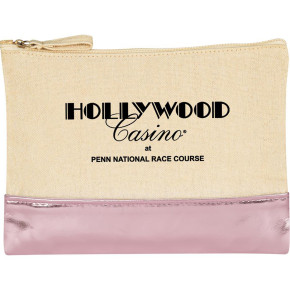 12 Oz. Cotton Cosmetic Bags With Metallic Accent