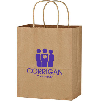 Kraft Paper Brown Bags With Purple Print