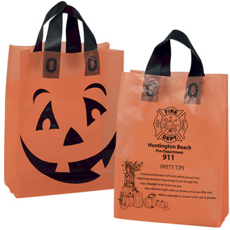 Orange Frosted Pumpkin Shopper - 10W x 5 x 13H