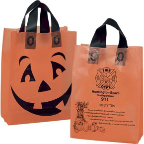 Orange Frosted Pumpkin Shopper - 10W x 5 x 13H