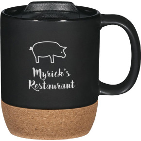 14 Oz. Cork Base Ceramic Mugs Laser Engrave