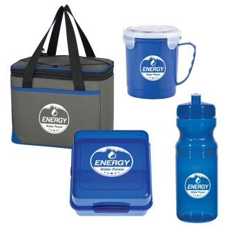 Large Blue Soup and Sandwich Lunch Kits