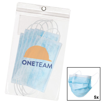 Clear 5 Packs Disposable Surgical Face Masks
