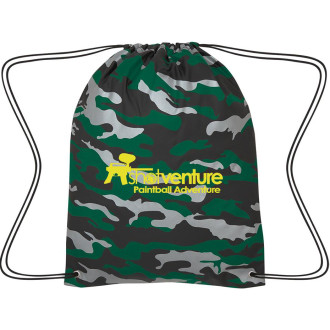 Reflective Camo Drawstring Sports Packs