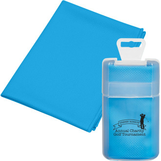 Cooling Towels in Plastic Case - Silkscreen