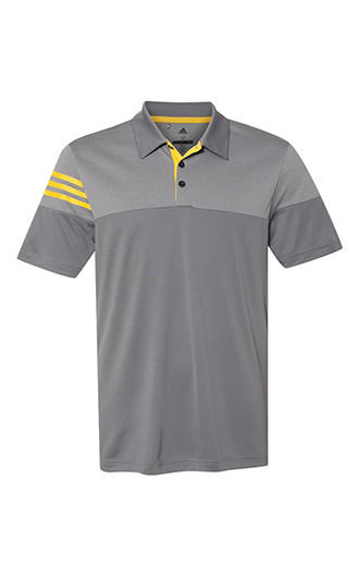 Adidas - Heathered 3-Stripes Block Sport Shirt