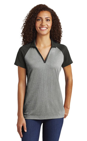 Sport-Tek Women's PosiCharge RacerMesh Raglan Heather Block Polo