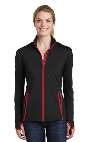 Sport-Tek Women's Sport-Wick Stretch Contrast Full Zip