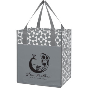 GEOMETRIC NON-WOVEN SHOPPING TOTES